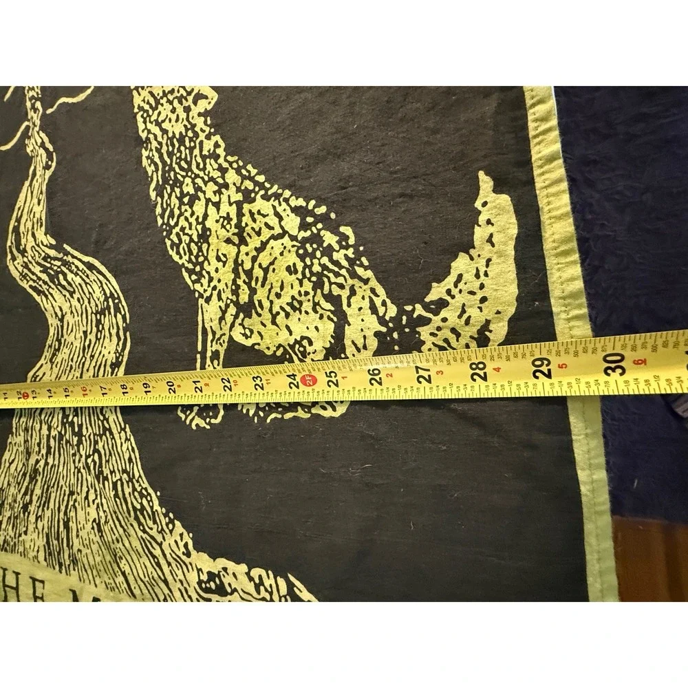 The Moon Tarot Card Tapestry Wall Hanging Black Green Celestial Decor